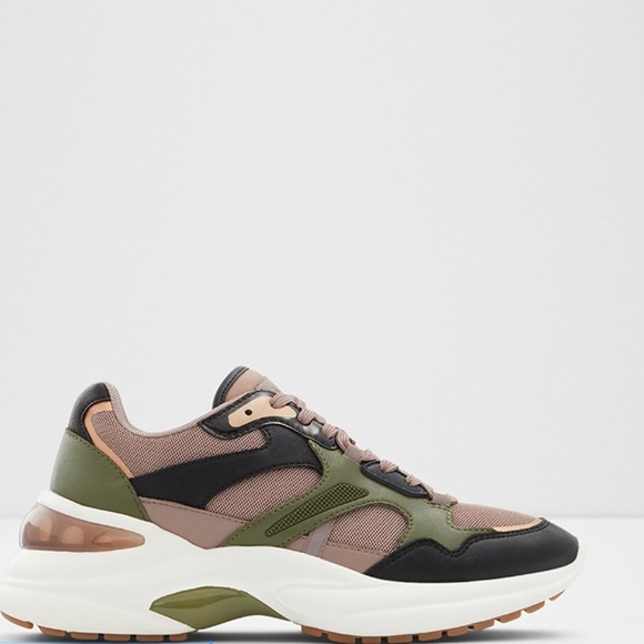 NWOT Vintage army green & mauve Createv2 Mid Top Sneakers by Aldo NWOT size 10 - Picture 6 of 15